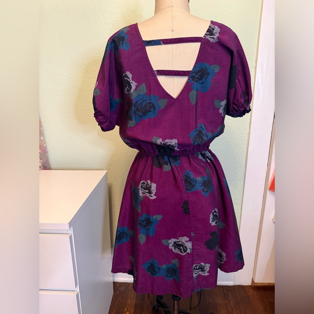 Cute Vintage 1980s Cotton Floral summer dress M/L